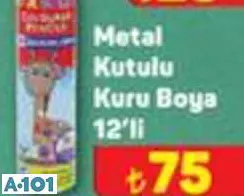 FATİH METAL KUTULU KURU BOYA 12'Lİ